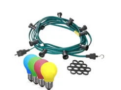 Satisfire Illu- Partylichterkette 10m Grün Außen Biergarten 30 Bunte LED Tropfenlampen