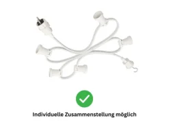 Satisfire Illu Partylichterkette 5m Weiß Für Außen Biergarten 10 Bunte LED Kugellampen