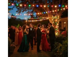 Satisfire Illu Partylichterkette 5m Weiß Für Außen Biergarten 10 Bunte LED Kugellampen