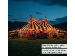 Satisfire Illu Partylichterkette 5m Weiß Für Außen Biergarten 10 Bunte LED Kugellampen