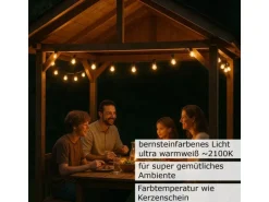 Satisfire Illu- Partylichterkette 50m Weiß Für Außen Garten 50 Ultra-Warmweiße LED Kugeln