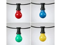 Satisfire Illu- Partylichterkette 50m Grün Außen Biergarten 50 Bunte LED Tropfenlampen