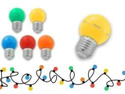 Satisfire Illu- Partylichterkette 30m Grün Für Außen Biergarten 50 Bunte LED Kugellampen