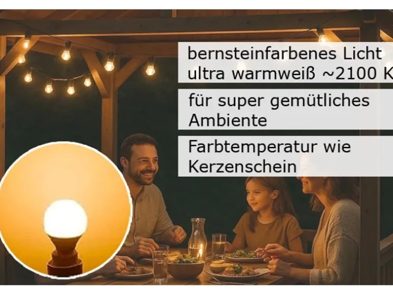 Satisfire Illu- Partylichterkette 40m Weiß Für Außen Garten 60 Ultra-Warmweiße LED Kugeln