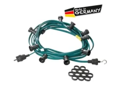 Satisfire Illu- Partylichterkette 40m Grün Biergarten 50 Warmweiße E27 LED Kugellampen