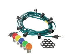 Satisfire Illu- Partylichterkette 5m Grün Für Außen Biergarten 5 Bunte LED Kugellampen