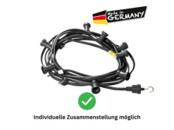 Satisfire Illu- Partylichterkette 10m Schwarz Außen Biergarten 10 Bunte LED Kugellampen