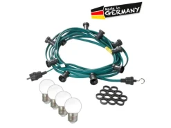 Satisfire Illu- Partylichterkette Grün 20m Gartenlichterkette 40 Kaltweiße LED Biergarten