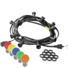Satisfire Illu- Partylichterkette 10m Schwarz Außen Biergarten 30 Bunte LED Kugellampen