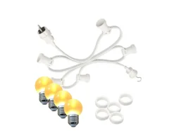 Satisfire Illu- Partylichterkette 10m Weiß Für Außen Garten 20 Ultra-Warmweiße LED Kugeln