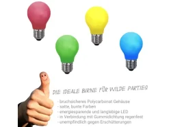 Satisfire Illu- Partylichterkette 30m Schwarz Außen Biergarten 50 Bunte LED Tropfenlampen