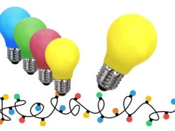 Satisfire Illu- Partylichterkette 30m Schwarz Außen Biergarten 50 Bunte LED Tropfenlampen