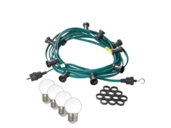 Satisfire Illu- Partylichterkette Grün 5m Gartenlichterkette 5 Kaltweiße LED Biergarten