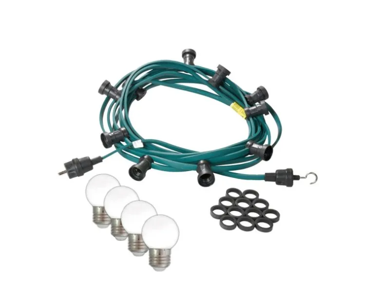 Satisfire Illu- Partylichterkette Grün 5m Gartenlichterkette 5 Kaltweiße LED Biergarten