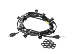 Satisfire Illu- Partylichterkette 5m Schwarz Biergarten Terrasse 10x Filament Glühbirne