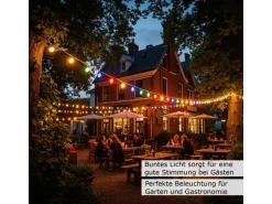 Satisfire Illu- Partylichterkette 30m Grün Außen Biergarten 50 Bunte LED Tropfenlampen