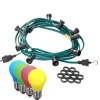 Satisfire Illu- Partylichterkette 5m Grün Außen Biergarten 10 Bunte LED Tropfenlampen