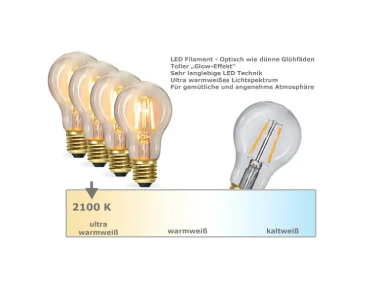 Satisfire Illu Partylichterkette 40m Weiß Außen Terrasse Biergarten 40 LED Filamentlampen