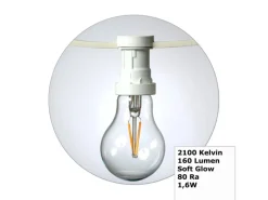 Satisfire Illu Partylichterkette 40m Weiß Außen Terrasse Biergarten 40 LED Filamentlampen