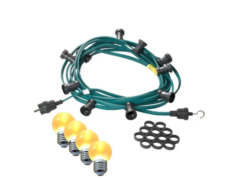 Satisfire Illu- Partylichterkette 10m Grün Terrasse Garten 20 Ultra-Warmweiße LED Kugeln