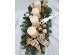 Schiffgesteck 45 cm mit 4 Kerze 80/50 Creme