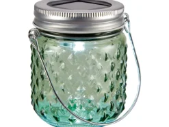 Solar LED Glas Grün 7 cm x 8 cm