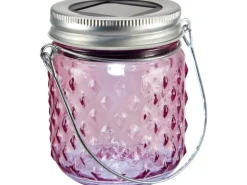 Solar LED Glas Pink 7 cm x 8 cm
