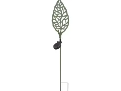 Solar-Dekoleuchte Blatt LED Khaki 14 cm x 2 cm x 77 cm