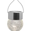 Solar-Hängeleuchte Crackle-Optik Transparent-Silber 2 Stück