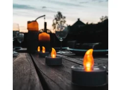 Solar-Kerzen Nelspruit 1 lm 1600 K IP44 Sensor Weiß 4 Stk.