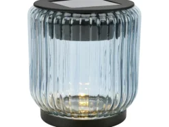 Solar-LED-Dekoleuchte Ø 8 cm x 9 cm Rauchblau