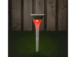 Solarleuchte Port Elizabeth mit Erdspieß 1 lm 2700 K + RGB IP44 Sensor Weiß