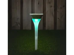 Solarleuchte Port Elizabeth mit Erdspieß 1 lm 2700 K + RGB IP44 Sensor Weiß