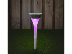 Solarleuchte Port Elizabeth mit Erdspieß 1 lm 2700 K + RGB IP44 Sensor Weiß