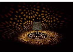 Solar-Tischleuchte Blumen-Muster LED Weiß Ø 12 cm x 20,5 cm