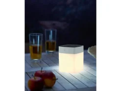 Solar-Tischleuchte Quader Weiß