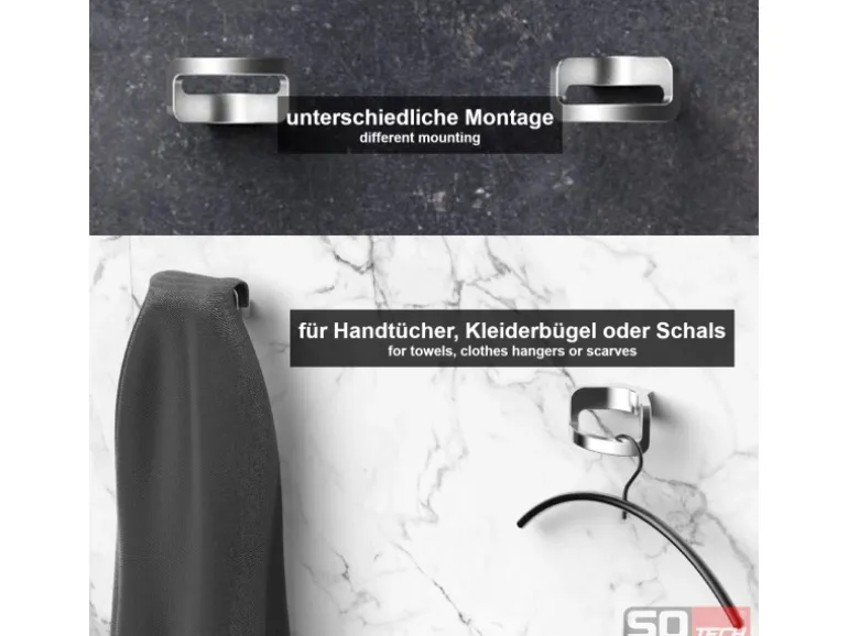 SOTECH Kleiderhaken BOB 72 x 52 x 38 mm Chrom Poliert