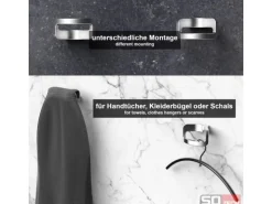 SOTECH Kleiderhaken BOB 72 x 52 x 38 mm Edelstahloptik Matt