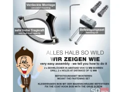 SOTECH Kleiderhaken BOB 72 x 52 x 38 mm Edelstahloptik Matt