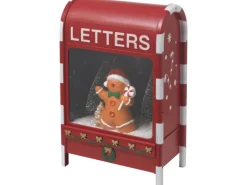 Spieluhr Briefkasten Lebkuchenmann mit LED-Beleuchtung 23 cm x 14,5 cm x 37 cm