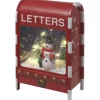 Spieluhr Briefkasten Schneemann mit LED-Beleuchtung 23 cm x 14,5 cm x 37 cm