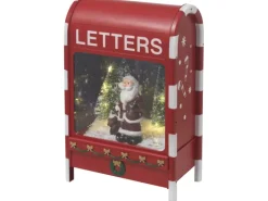 Spieluhr Briefkasten Weihnachtsmann mit LED-Beleuchtung 23 cm x 14,5 cm x 37 cm
