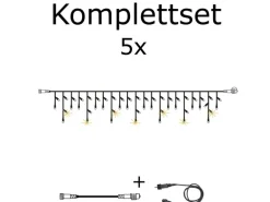 Star Trading SYSTEM 24 KOMPLETT SET 15m LED Lichtervorhang Eisregen Icicle Flash F Dachrinne