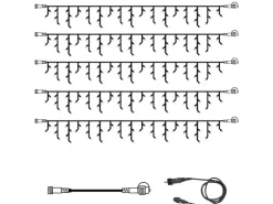 Star Trading SYSTEM 24 KOMPLETT SET 15m LED Lichtervorhang Eisregen Icicle Für Dachrinne