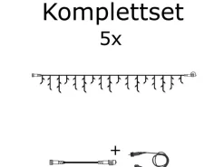 Star Trading SYSTEM 24 KOMPLETT SET 15m LED Lichtervorhang Eisregen Icicle Für Dachrinne