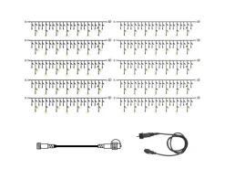 Star Trading SYSTEM 24 KOMPLETT SET 30m LED Lichtervorhang Eisregen Icicle Flash F Dachrinne