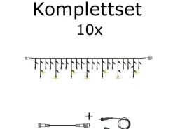 Star Trading SYSTEM 24 KOMPLETT SET 30m LED Lichtervorhang Eisregen Icicle Flash F Dachrinne