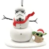 Star Wars Weihnachtsanhänger 3D Grogu & Stormtrooper Schneemann 12,5 cm