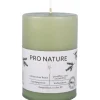 Stearin Stumpenkerze Pro Natur gegossen Hellgrün 120/68 mm