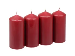 Steinhart Stumpenkerze Ø 5,7 cm x 13 cm 4er-Pack Altrot